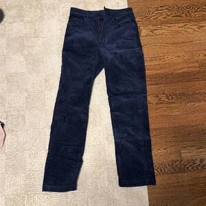 LOFT STRAIGHT LEG CORDUROY PANTS IN NAVY BLUE
